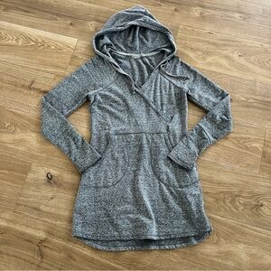 Athleta Unwind Heather Gray Hooded Sweatshirt Dress Tonic Women’s XS